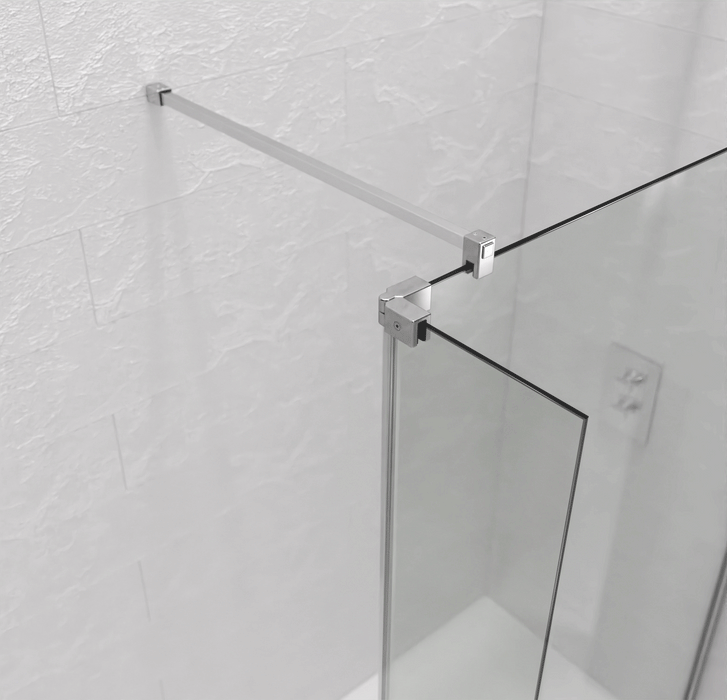 Kudos Ultimate Hinged Enclosure Deflector Panel - 8mm Glass - Unbeatable Bathrooms