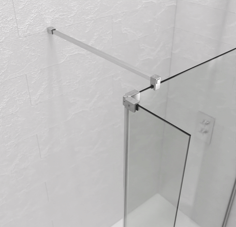 Kudos Ultimate Hinged Enclosure Deflector Panel - 8mm Glass - Unbeatable Bathrooms