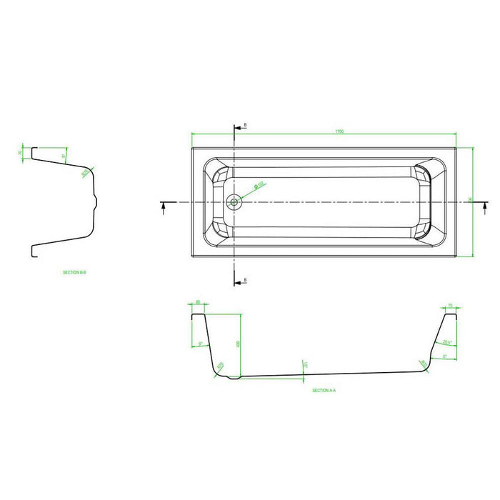 The White Space Vale 17/1800mm Single Ended Bath - Unbeatable Bathrooms