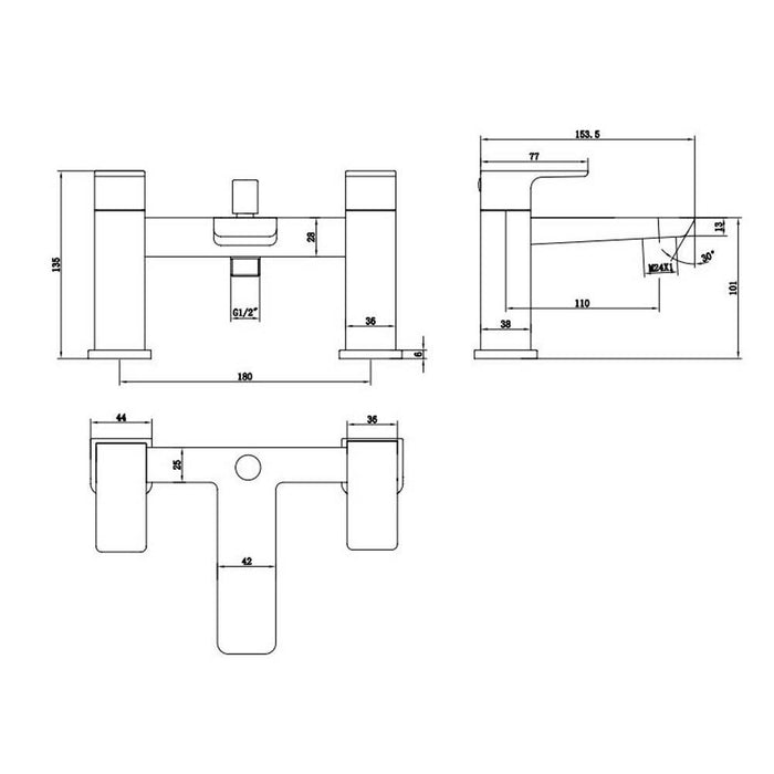 The White Space Veto Bath Shower Mixer - Unbeatable Bathrooms