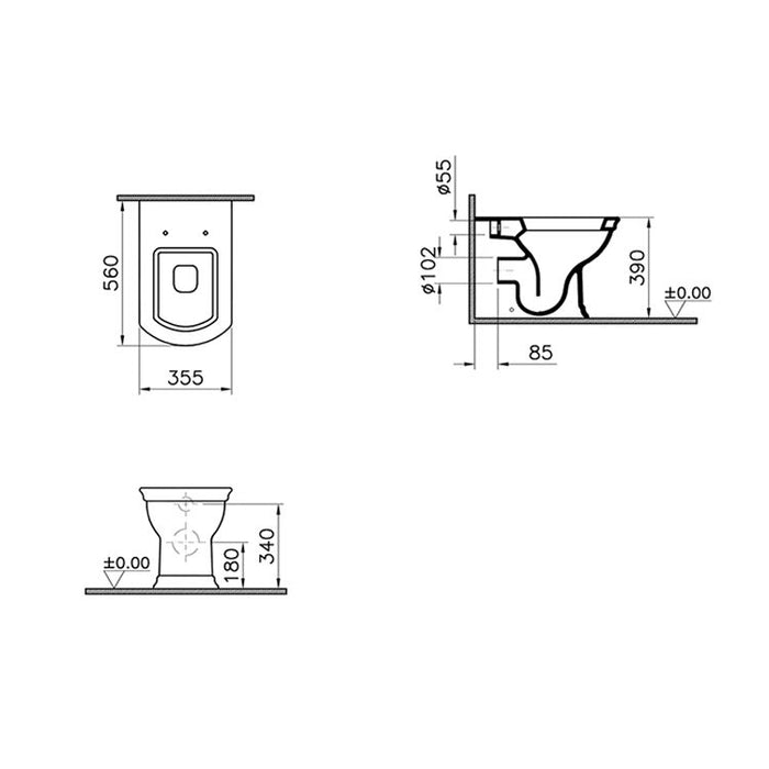 Vitra Valarte Back-To-Wall Toilet - Unbeatable Bathrooms