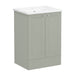 VitrA Root Classic 600mm Vanity Unit - Floor Standing 2 Door Unit with Basin in Matt Retro Green - Unbeatable Bathrooms