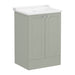 VitrA Root Classic 600mm Vanity Unit - Floor Standing 2 Door Unit with Basin in Matt Retro Green - Unbeatable Bathrooms