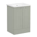 VitrA Root Classic 600mm Vanity Unit - Floor Standing 2 Door Unit with Basin in Matt Retro Green - Unbeatable Bathrooms