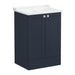 VitrA Root Classic 600mm Vanity Unit - Floor Standing 2 Door Unit with Basin in Matt Dark Blue - Unbeatable Bathrooms