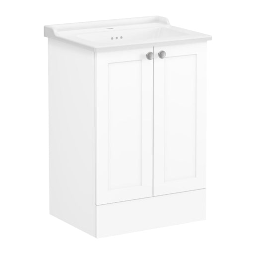 VitrA Root Classic 600mm Vanity Unit - Floor Standing 2 Door Unit with Basin in Matt White - Unbeatable Bathrooms