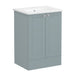 VitrA Root Classic 600mm Vanity Unit - Floor Standing 2 Door Unit with Basin in Matt Fjord Green - Unbeatable Bathrooms