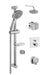 Vitra X-Line Dual Outlet Shower Kit Thermostatic With Riser Rail Kit & Fixed Shower Head - Unbeatable Bathrooms