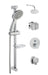 Vitra X-Line Dual Outlet Shower Kit With Riser Rail Kit & Fixed Shower Head - Unbeatable Bathrooms