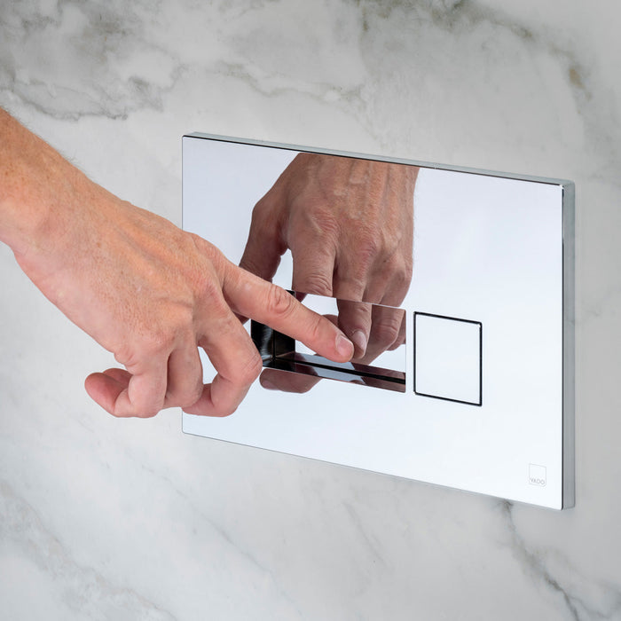 VADO Square Dual Flush Plate - Brushed Nickel - Unbeatable Bathrooms