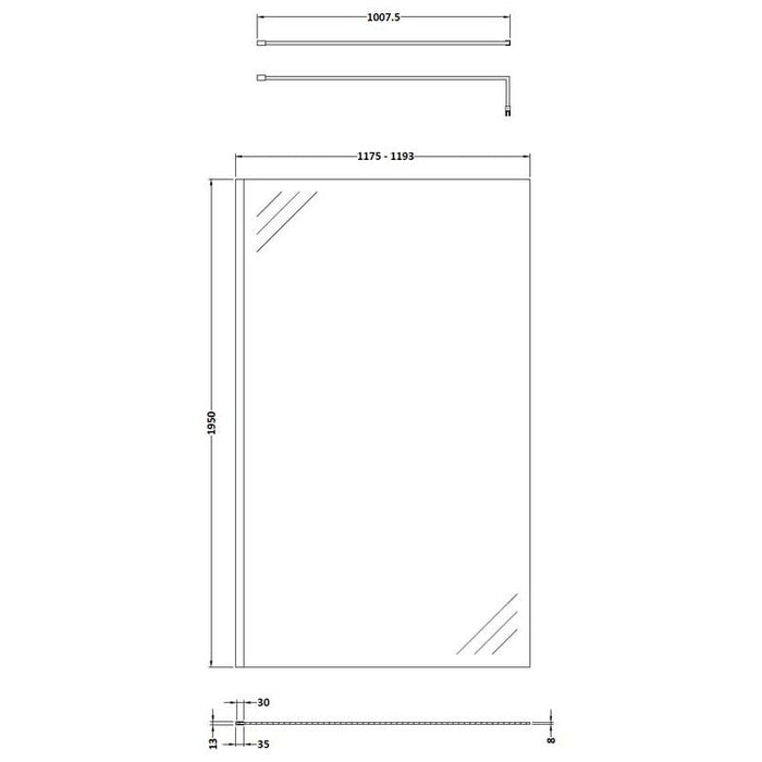 Hudson Reed Glass Black Wetroom Screens - Unbeatable Bathrooms