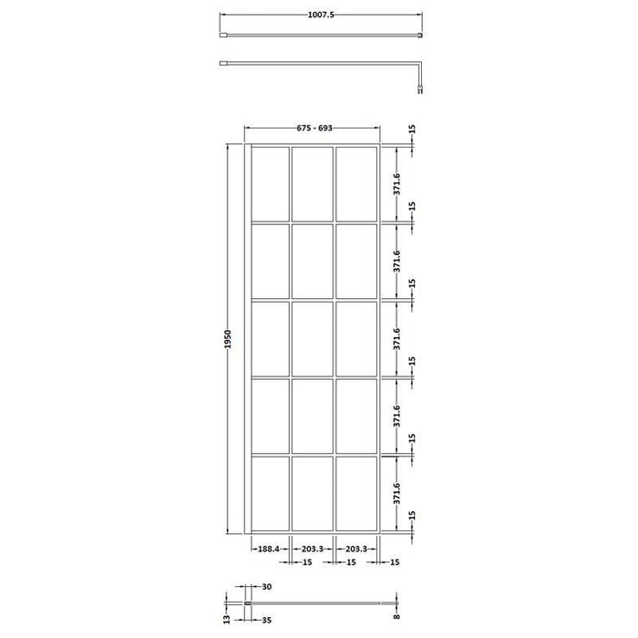 Hudson Reed Glass Blck Frame Wetroom - Unbeatable Bathrooms