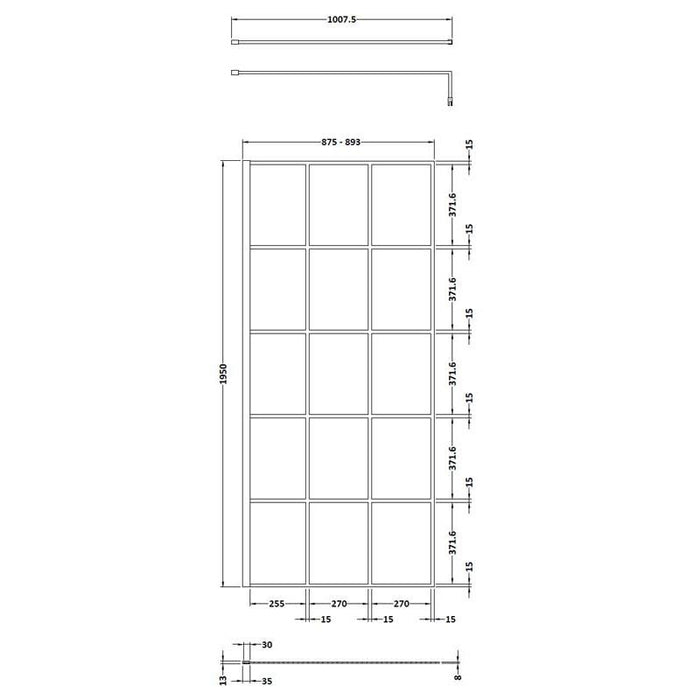 Hudson Reed Glass Blck Frame Wetroom - Unbeatable Bathrooms