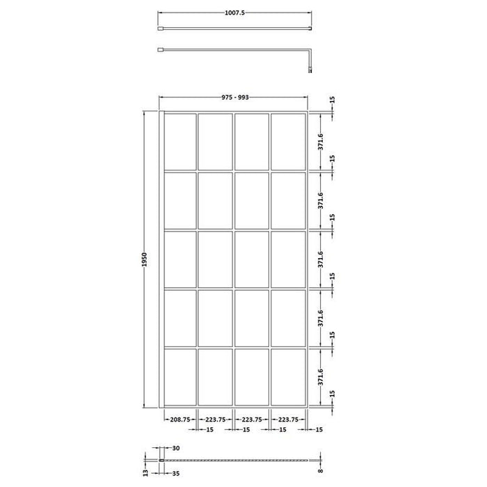 Hudson Reed Glass Blck Frame Wetroom - Unbeatable Bathrooms