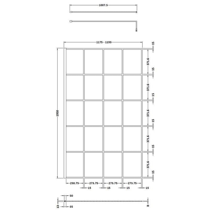 Hudson Reed Glass Blck Frame Wetroom - Unbeatable Bathrooms