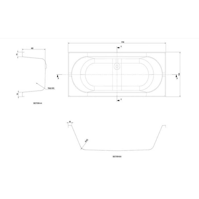 The White Space Magnus 17/1800mm Double Ended Bath - Unbeatable Bathrooms