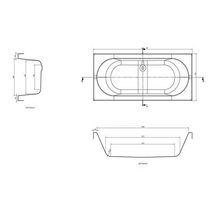 The White Space Magnus 17/1800mm Double Ended Bath - Unbeatable Bathrooms