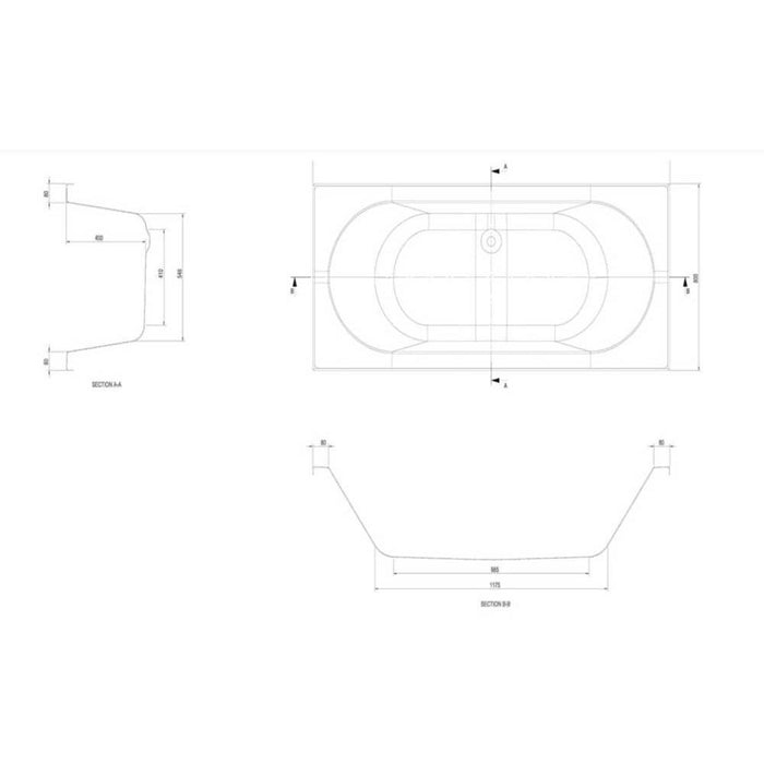 The White Space Magnus 17/1800mm Double Ended Bath - Unbeatable Bathrooms