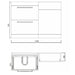 The White Space Scene 1100mm L-Shape Vanity Unit Pack - Floor Standing 2 Drawer Unit (LH) - Unbeatable Bathrooms