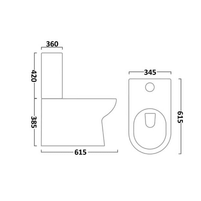 The White Space Scene Close Coupled Toilet (Closed Back) - Unbeatable Bathrooms