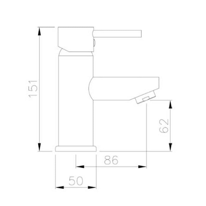 The White Space Pin Monobloc Basin Mixer with Sprung Plug Waste - Chrome - Unbeatable Bathrooms