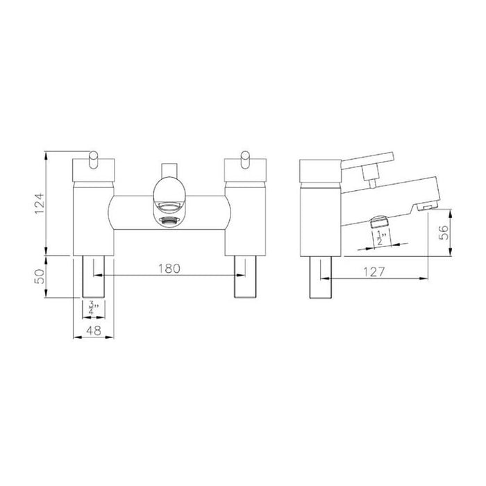 The White Space Pin Bath Shower Mixer - Chrome - Unbeatable Bathrooms