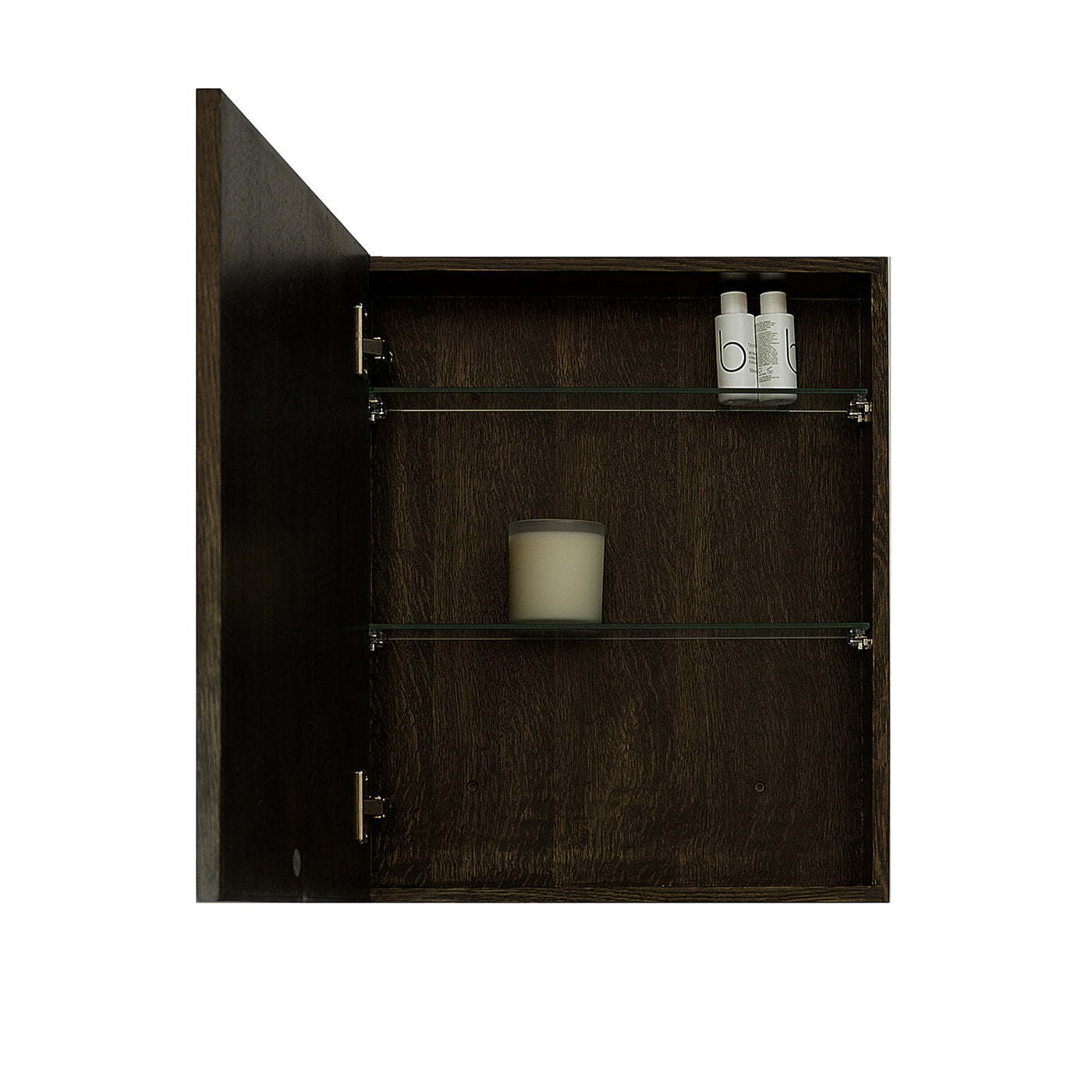550mm Slimline Bathroom Mirror Cabinet - Dark Oak
