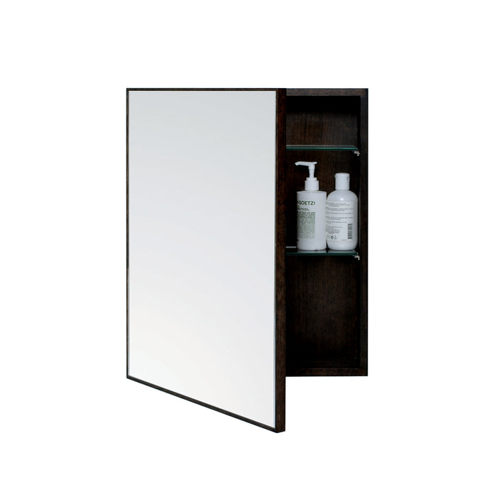 550mm Slimline Bathroom Mirror Cabinet - Dark Oak - Unbeatable Bathrooms