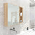 550mm Slimline Bathroom Mirror Cabinet - Natural Oak - Unbeatable Bathrooms