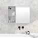 550mm Slimline Bathroom Mirror Cabinet - Oyster White - Unbeatable Bathrooms