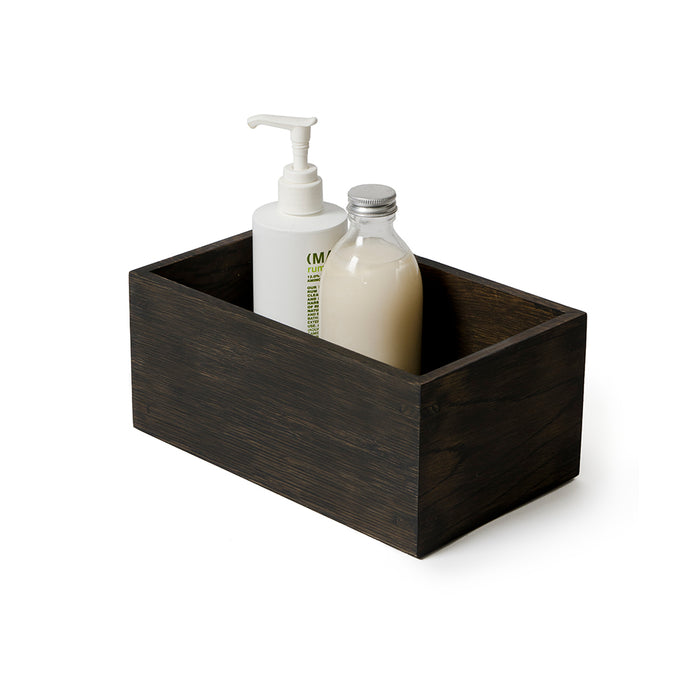 Wooden Bathroom Storage Box Mezza - Dark Oak - Unbeatable Bathrooms