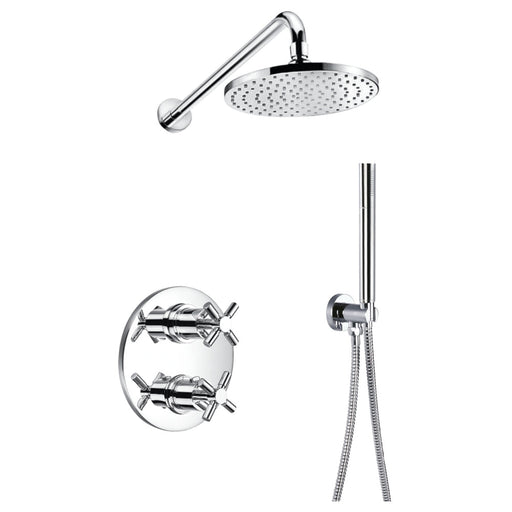 Flova XL Thermostatic 2-Outlet Shower Valve with Fixed Head and Handshower Kit - Unbeatable Bathrooms