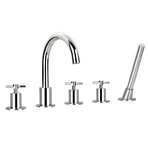 Flova XL 5-Hole Deck Mounted Bath and Shower Mixer with Shower Set - Unbeatable Bathrooms