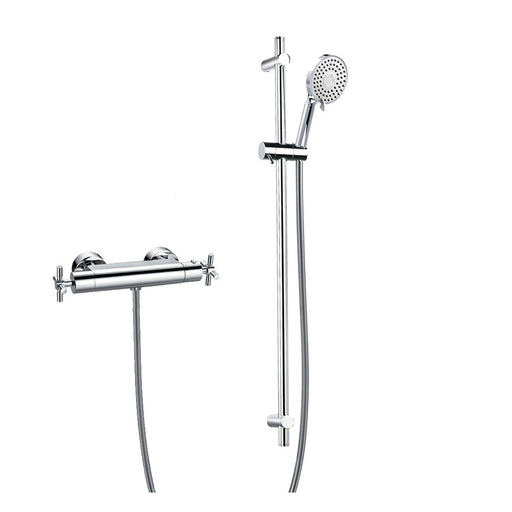 Flova XL Thermostatic Exposed Bar Valve with Slide Rail Kit - Unbeatable Bathrooms