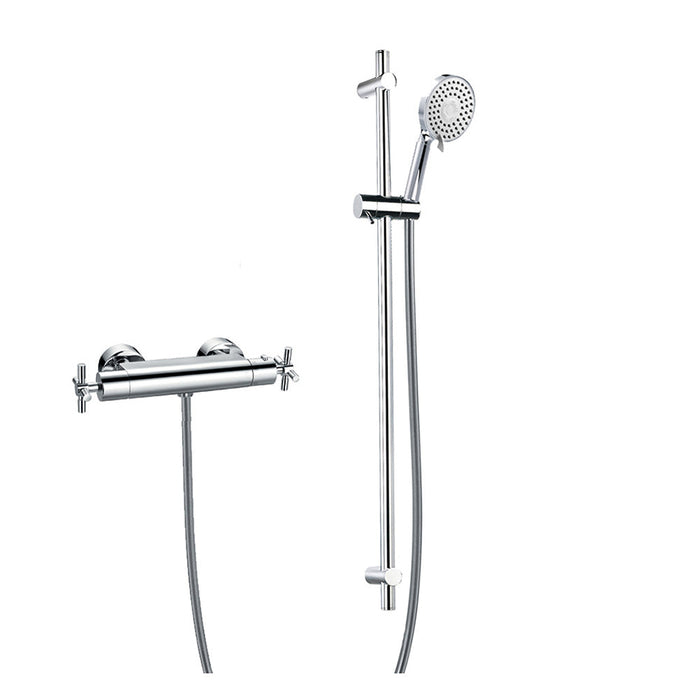 Flova XL Thermostatic Exposed Bar Valve with Slide Rail Kit - Unbeatable Bathrooms