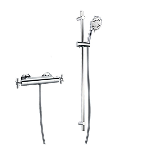 Flova XL Thermostatic Exposed Bar Valve with Slide Rail Kit - Unbeatable Bathrooms