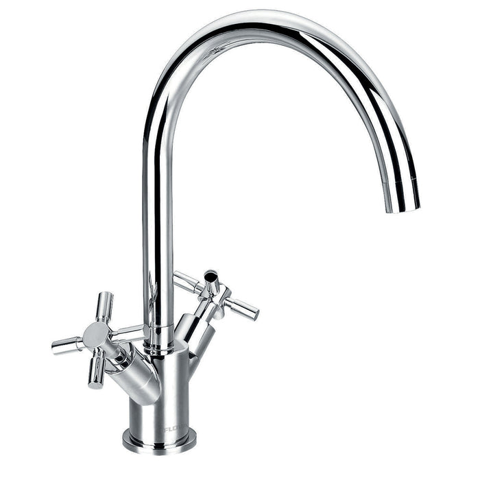 Flova XL Cross Handle Swivel Spout Kitchen Mixer - Unbeatable Bathrooms