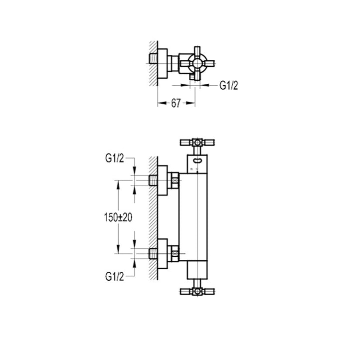 Flova XL Exposed Thermostatic Bar Valve (Excludes Kit) - Unbeatable Bathrooms