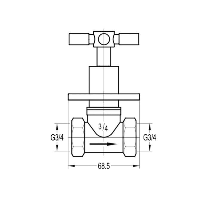 Flova XL 3/4" Wall Mounted Cold Shut Off Valve - Unbeatable Bathrooms