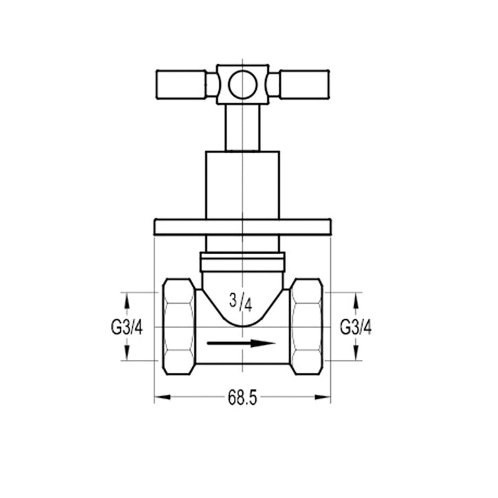 Flova XL 3/4" Wall Mounted Hot Shut Off Valve - Unbeatable Bathrooms