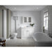 Nuie York 2 Door Floor Standing Vanity Unit with White Marble Top & 3 Tap Hole Basin - Unbeatable Bathrooms