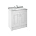 Nuie York 2 Door Floor Standing Vanity Unit and Grey Marble with Round Ceramic Bowl - Unbeatable Bathrooms