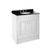 Nuie York 2 Door Floor Standing Vanity Unit and Black Marble with Round 3 Tap Hole Ceramic Bowl - Unbeatable Bathrooms