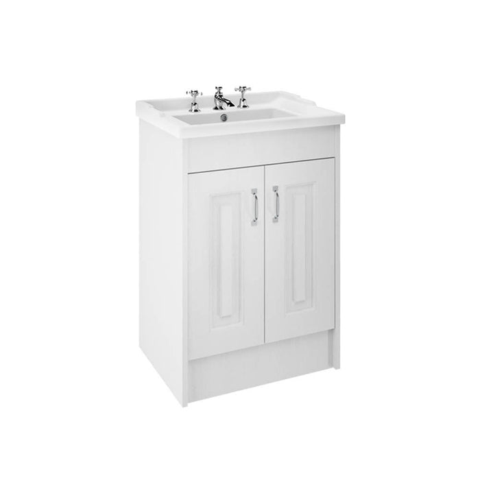 Nuie York 2 Door Floor Standing Vanity Unit with 3 Tap Hole Ceramic Basin - Unbeatable Bathrooms