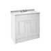 Nuie York 2 Door Floor Standing Vanity Unit with White Marble Top & 3 Tap Hole Basin - Unbeatable Bathrooms