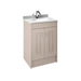 Nuie York 2 Door Floor Standing Vanity Unit and White Marble with Round Ceramic Bowl - Unbeatable Bathrooms