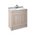 Nuie York 2 Door Floor Standing Vanity Unit and White Marble with Round Ceramic Bowl - Unbeatable Bathrooms