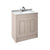 Nuie York 2 Door Floor Standing Vanity Unit and White Marble with Round Ceramic Bowl - Unbeatable Bathrooms