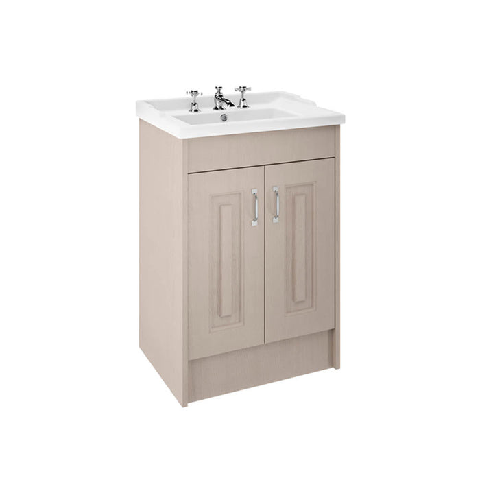 Nuie York 2 Door Floor Standing Vanity Unit with 3 Tap Hole Ceramic Basin - Unbeatable Bathrooms