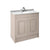 Nuie York 2 Door Floor Standing Vanity Unit with White Marble Top & 1 Tap Hole Basin - Unbeatable Bathrooms